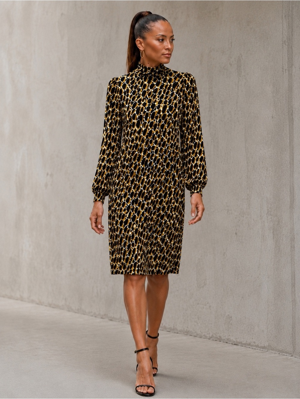 Rachel Pally Mock Neck Aimee Print Dress Size Small Like New